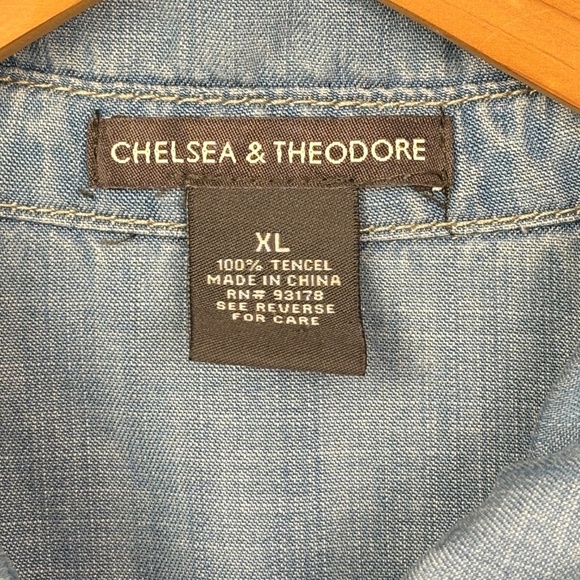 Chelsea & Theodore Women Shirt Blouse XL Button Down Long Sleeve Capsule Rodeo - Picture 4 of 9